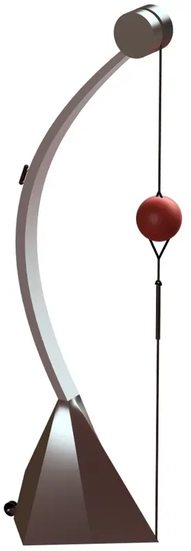 Abstract Curved Sculpture With Sphere