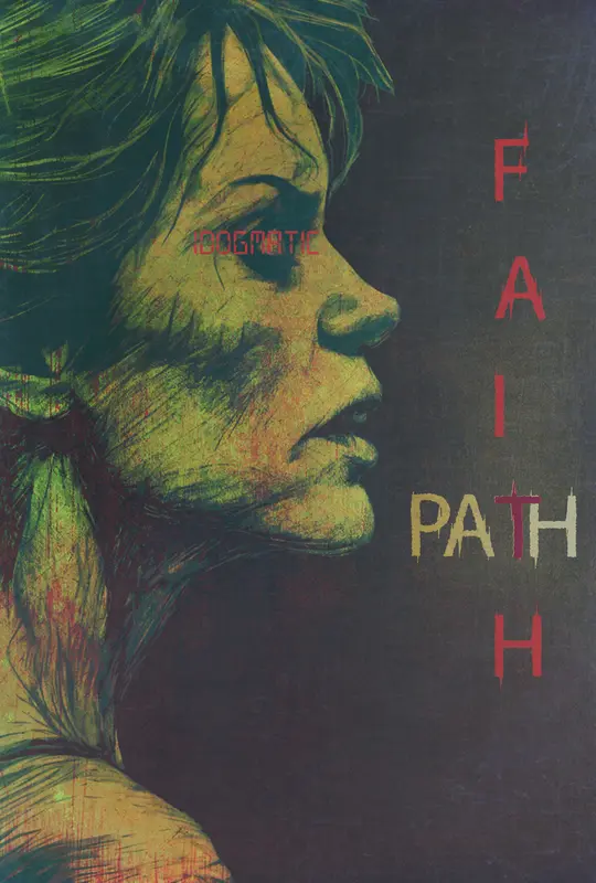 Abstract Portrait With Text Overlay