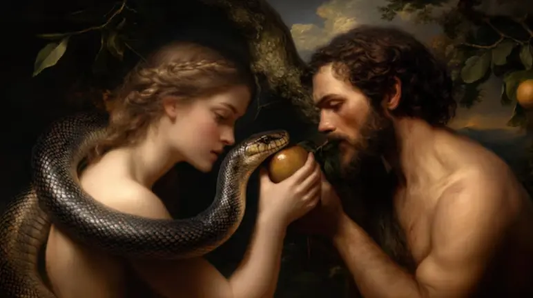 Adam Eve Snake Apple AI