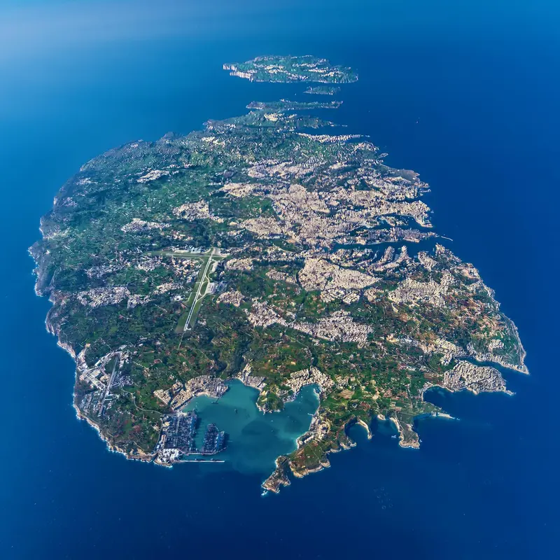 Aerial Island View With Coastlines