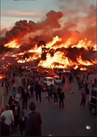 AI Chaotic Fire Scene