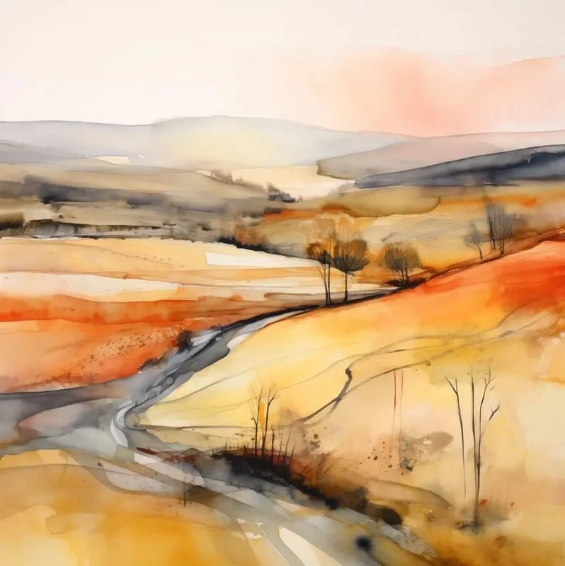 AI-generated Autumn Landscape Painting