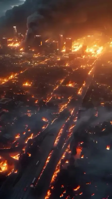 AI Generated City On Fire