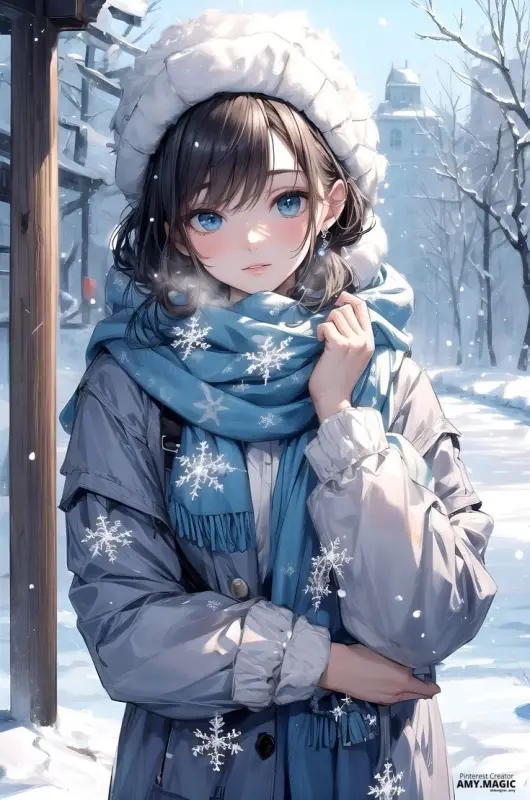 AI-generated Snowy Girl Portrait