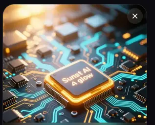 Glowing Circuit Board Microchip