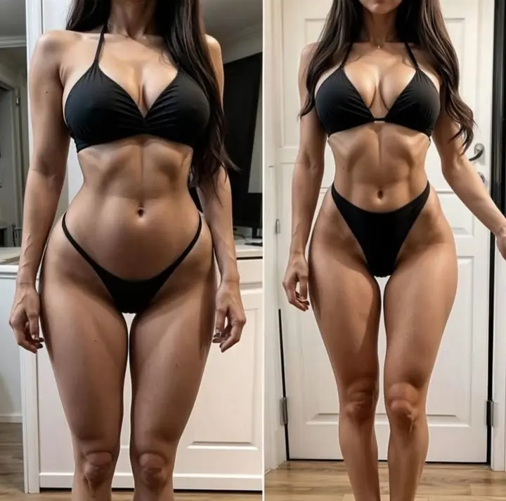 AI Muscular Bikini Model Duo