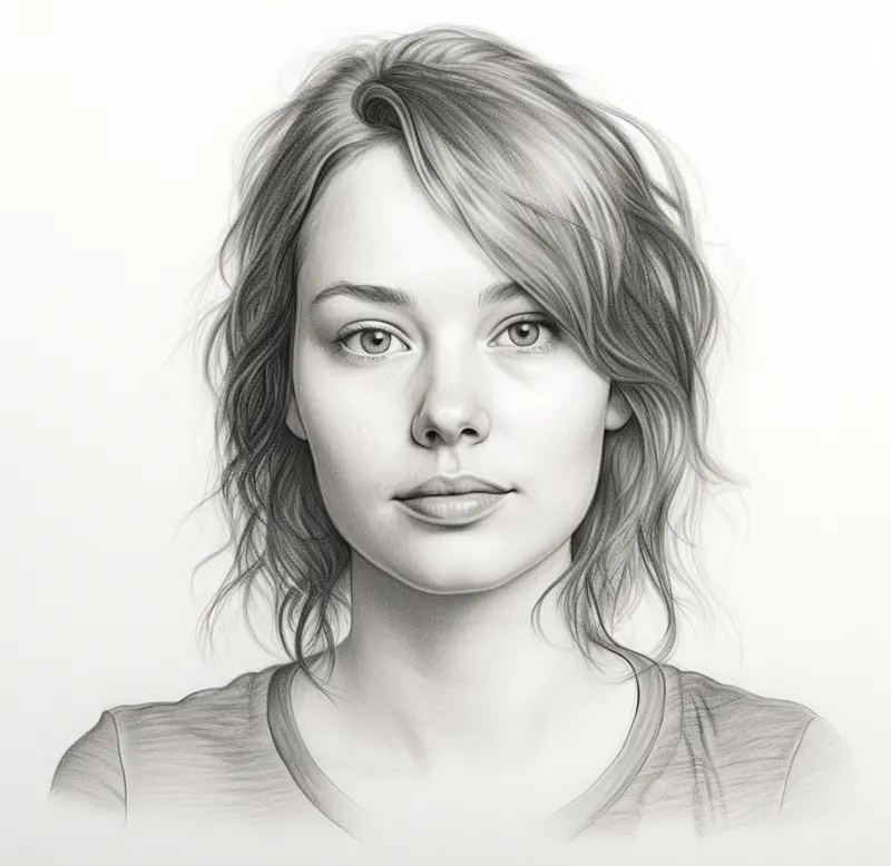 AI Pencil Sketch Woman Portrait