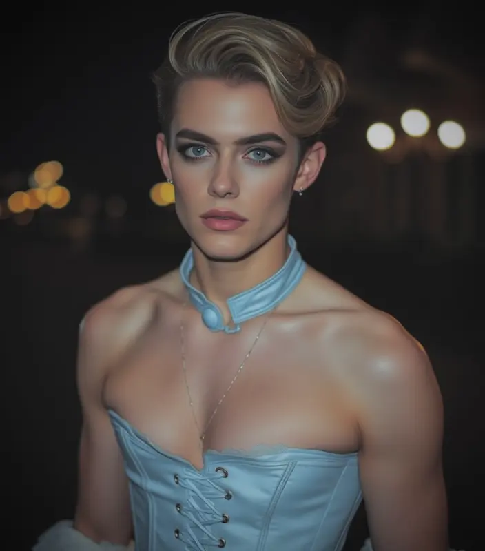 AI Person In Strapless Top