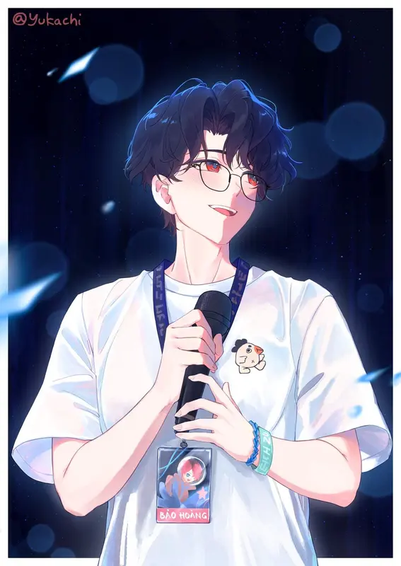 AI Person Microphone Portrait