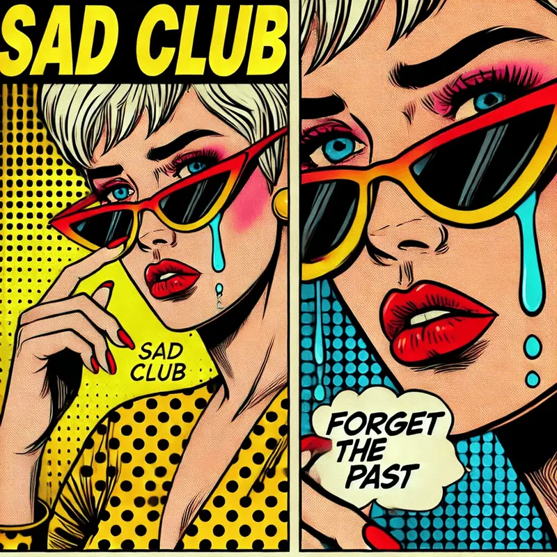 AI Pop Art Sad Woman