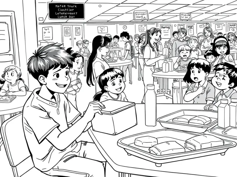 AI School Cafeteria Scene