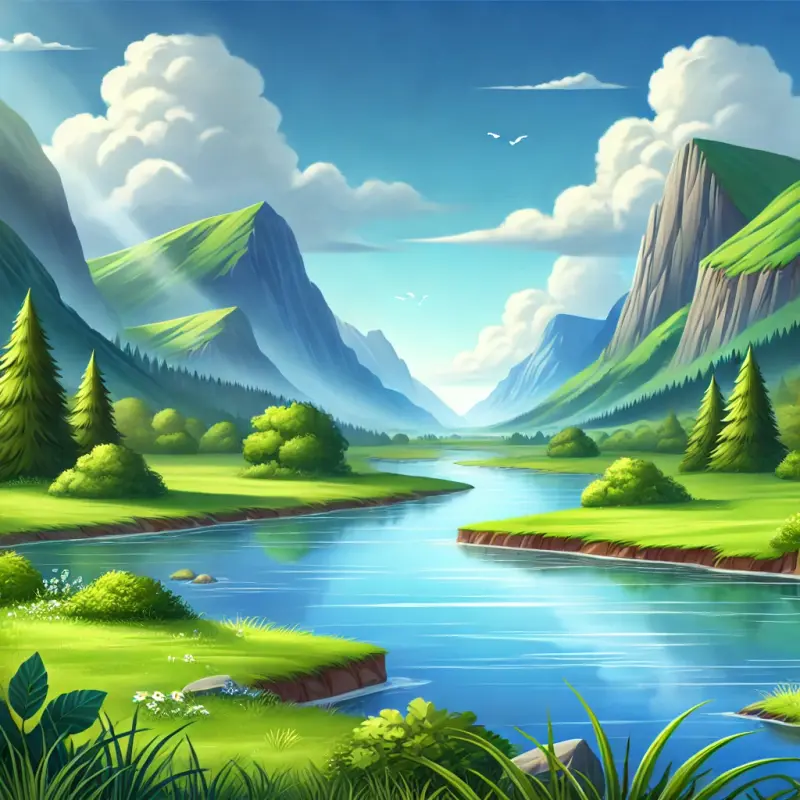 AI Serene Valley Landscape