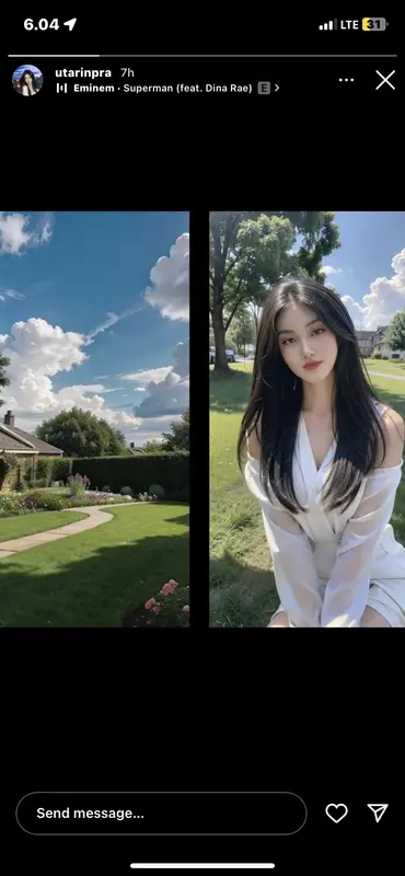 AI Woman And Garden Scene