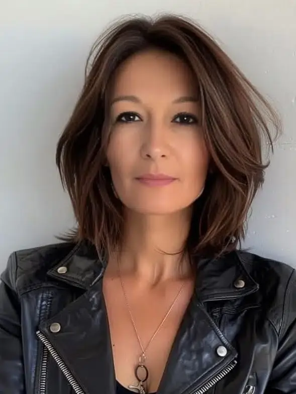 AI Woman In Leather Jacket