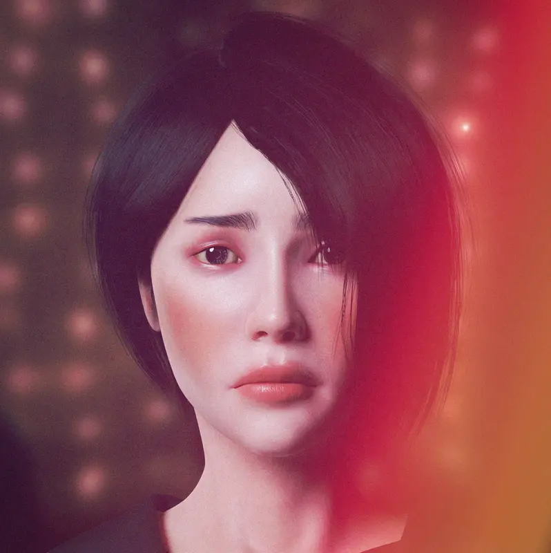 AI Woman Portrait With Overlay