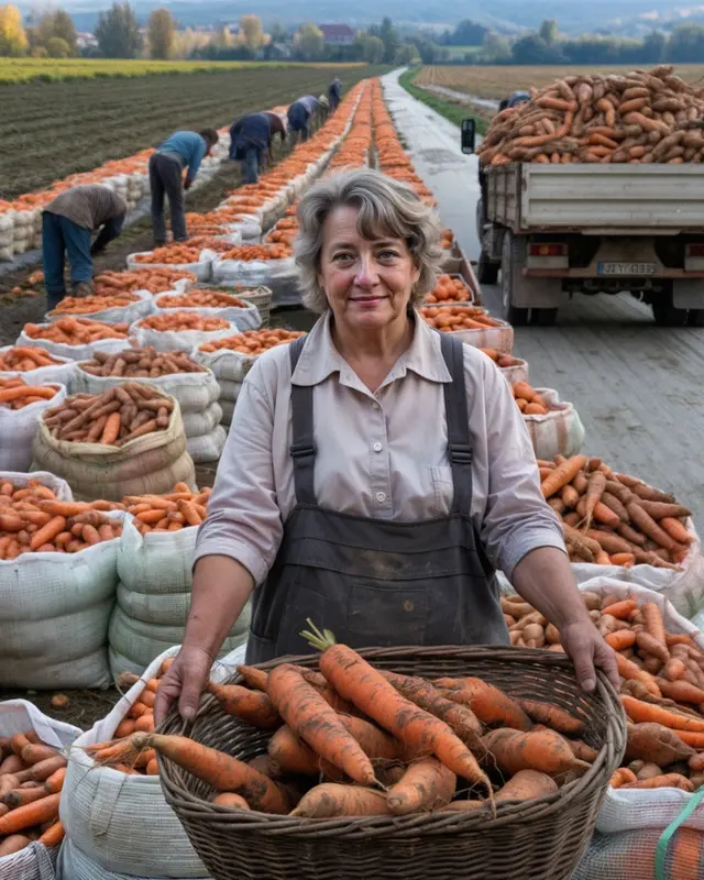 AI Woman With Carrot Harvest