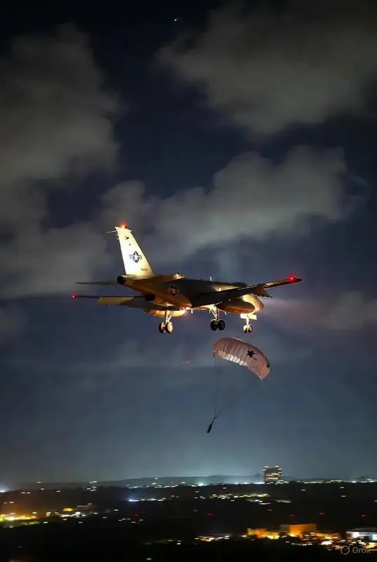 Aircraft Descent, Night Sky