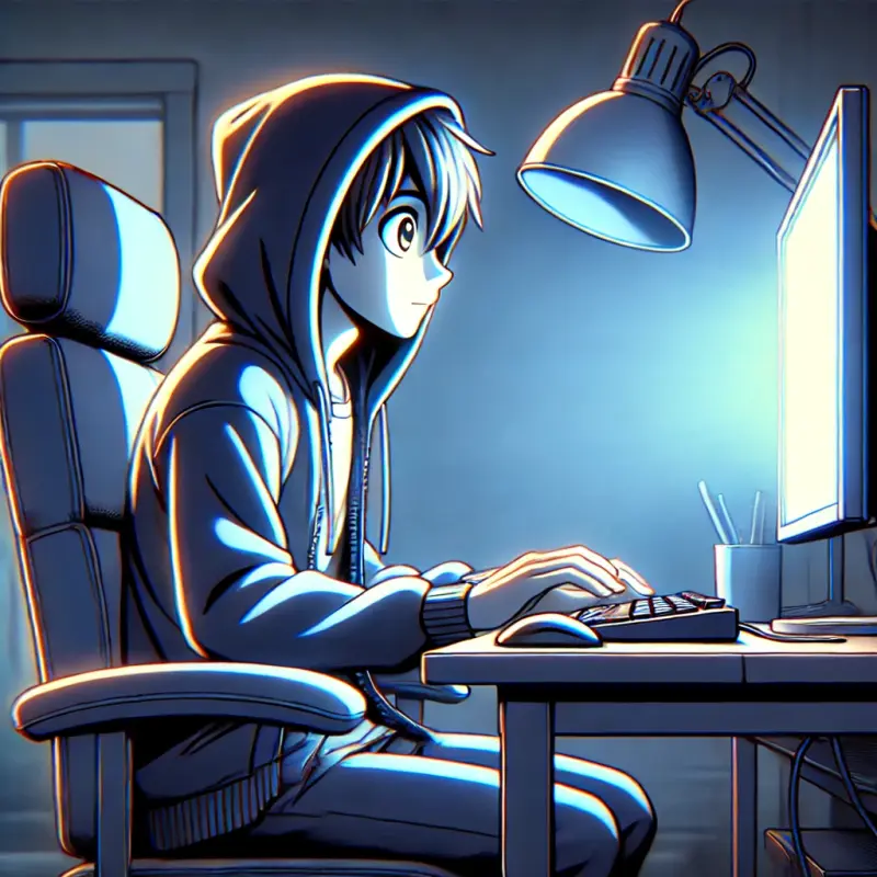 Animated Character At Computer