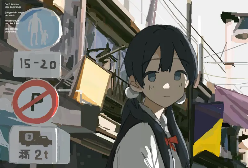 Anime Character In Urban Scene