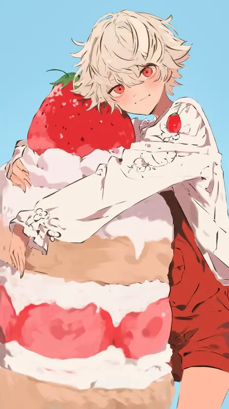 Anime Character With Giant Cake