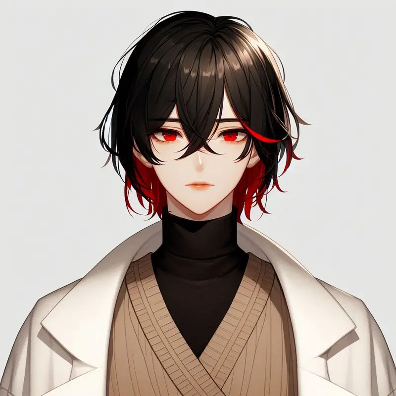 Anime Character With Red Highlights