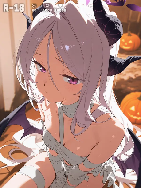 Anime Demon Girl Portrait