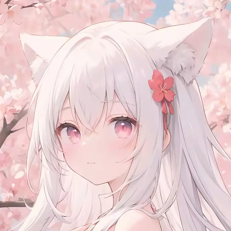 Anime Girl In Cherry Blossoms