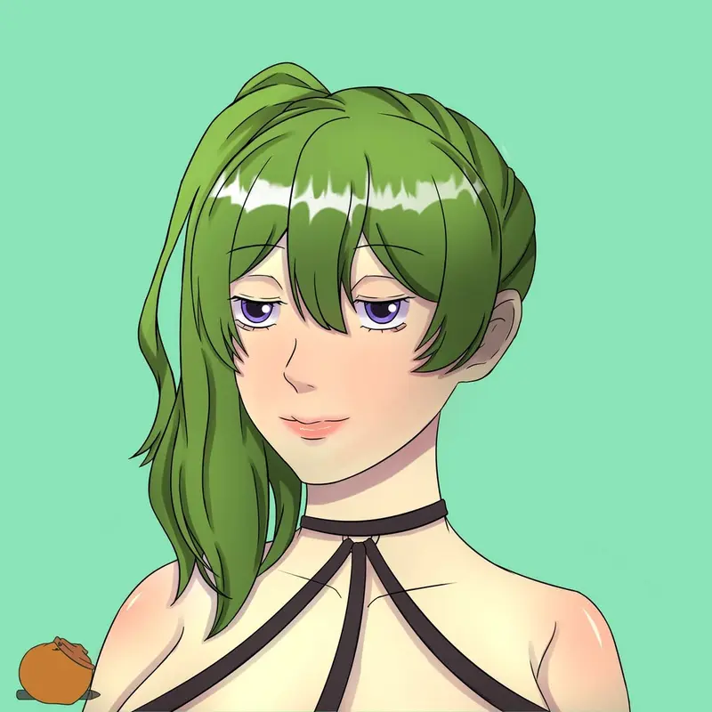 Anime-style Character With Green Hair