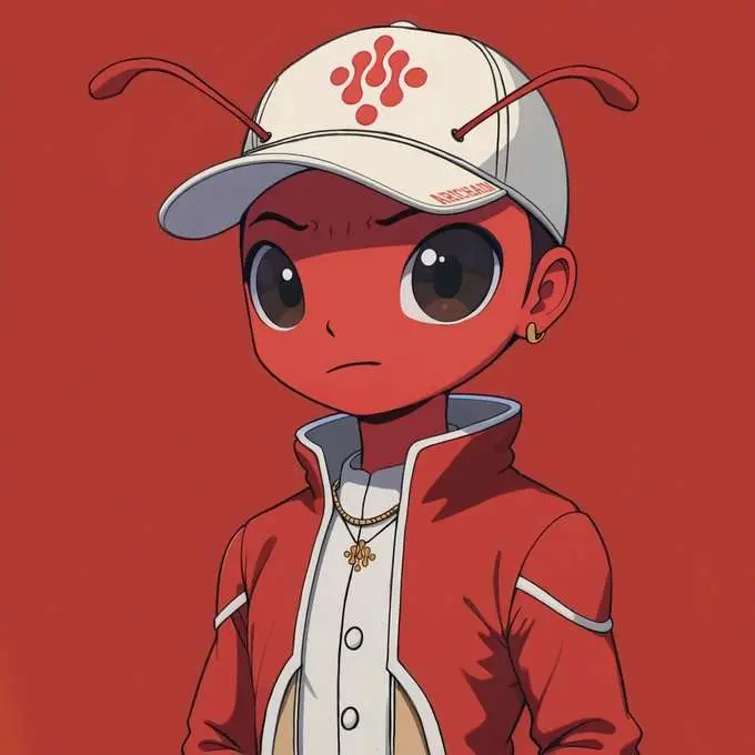 Ant Character, Red, Anime Style