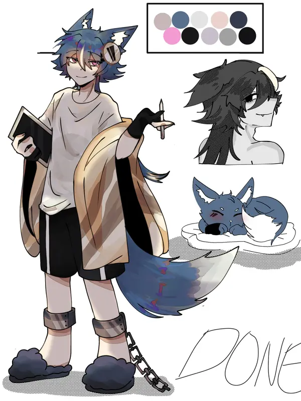 Anthropomorphic Wolf Character Design