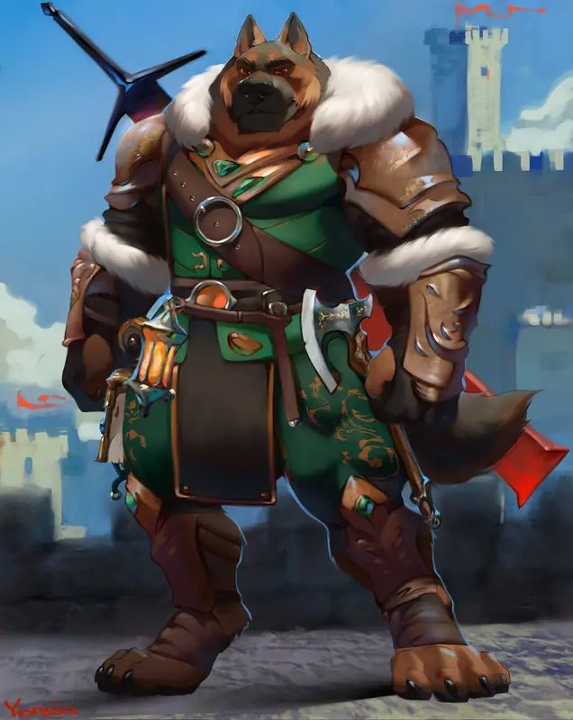 Armored Dog Warrior Illustrated