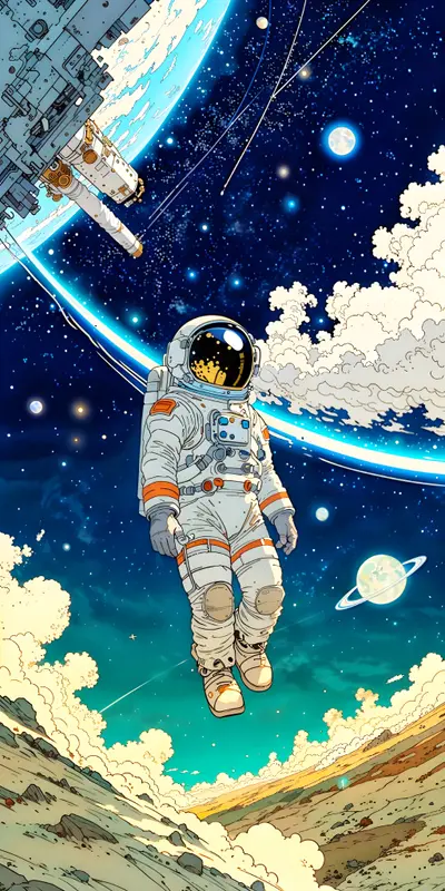 Astronaut Floating In Space