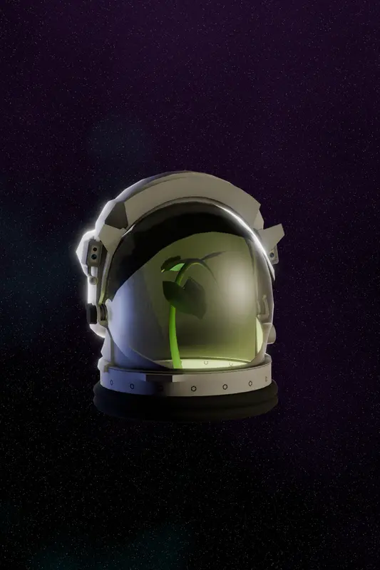 Astronaut Helmet With Leaf