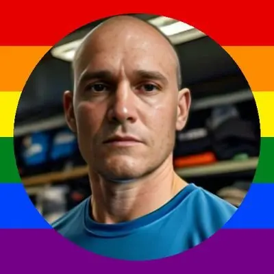 Bald Person Rainbow Frame