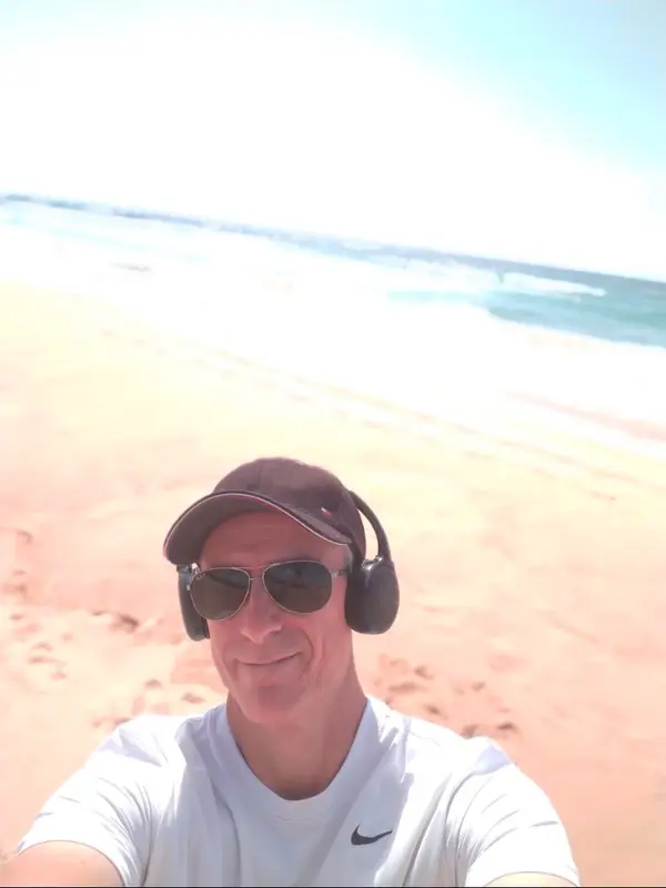 Beach Man With Headphones
