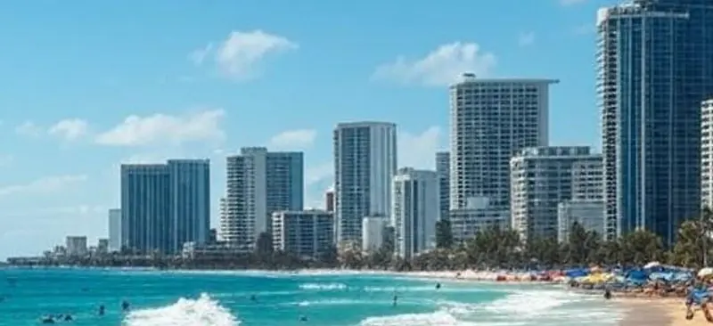 Beachfront Urban Skyline View