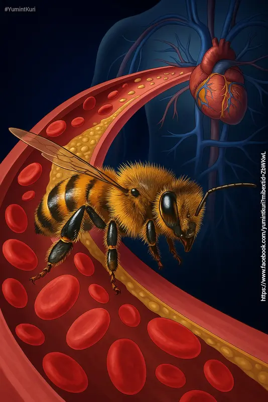 Bee On Blood Vessel Illustration
