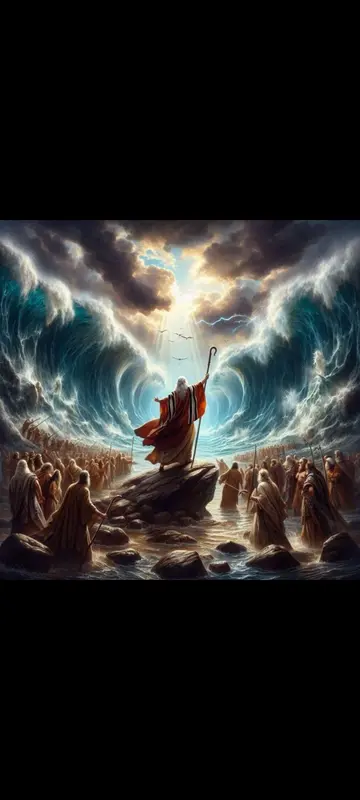 Biblical Sea Parting Scene