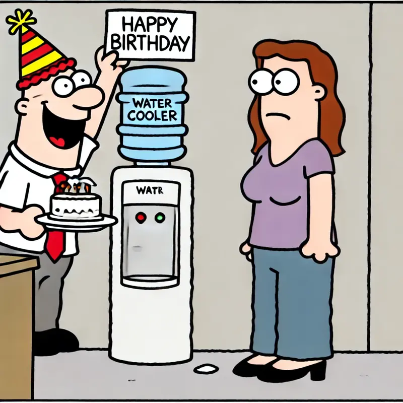 Birthday Comic At Water Cooler