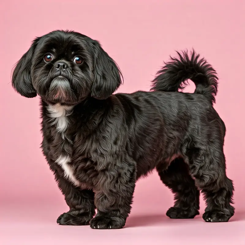 Black Dog On Pink Background