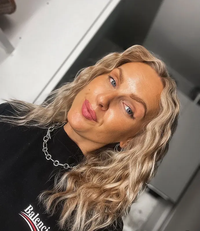 Blonde Hair With Black Top