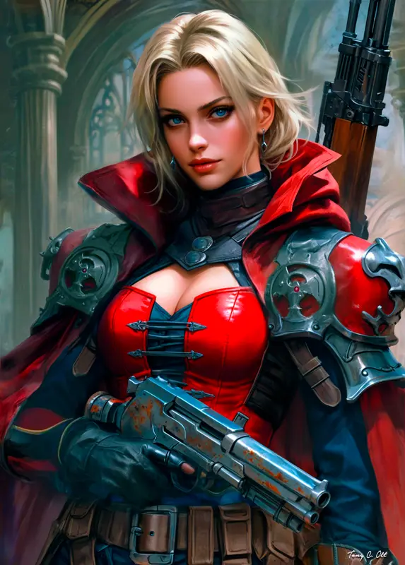 Blonde Warrior Futuristic Armor