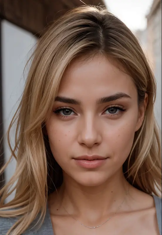 Blonde Woman Direct Gaze