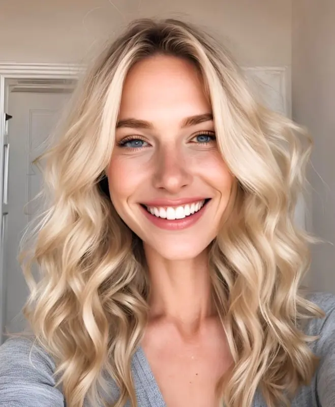 Blonde Woman Smiling Portrait