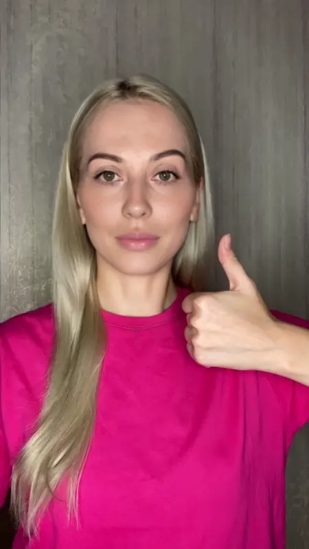 Blonde Woman Thumbs-up Gesture