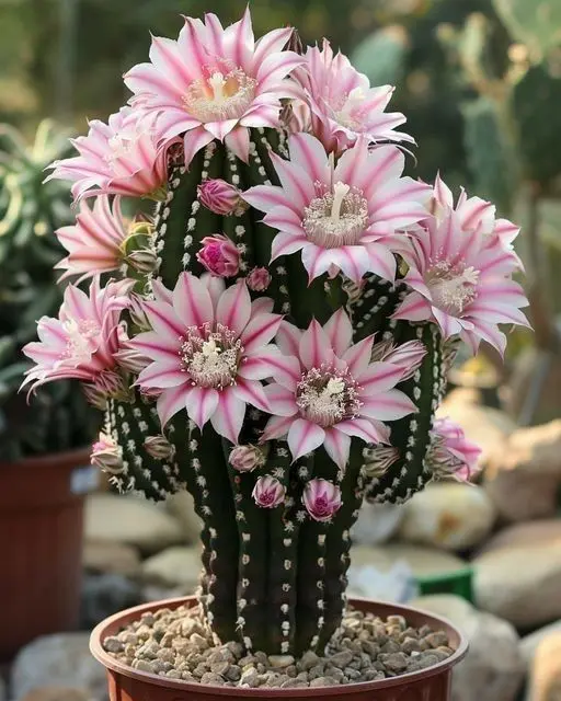 Blooming Cactus With Flowers