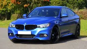 Blue BMW Car Outdoor Scene