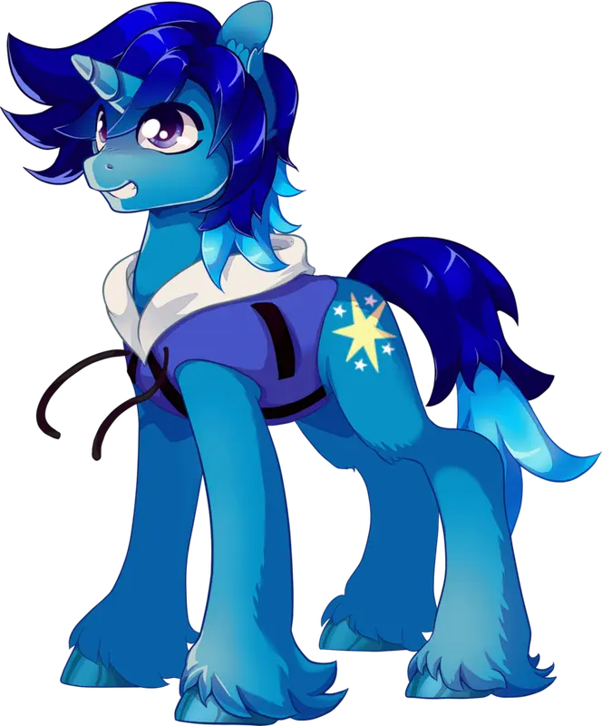 Blue Unicorn With Star Symbol