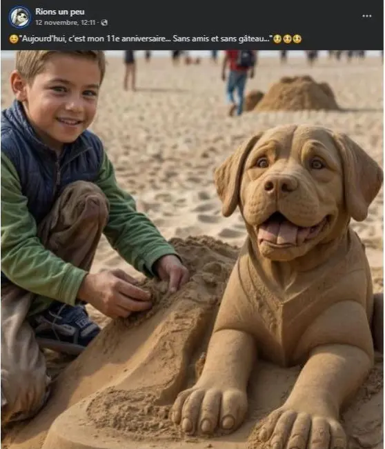 Boy Sculpting Sand Dog
