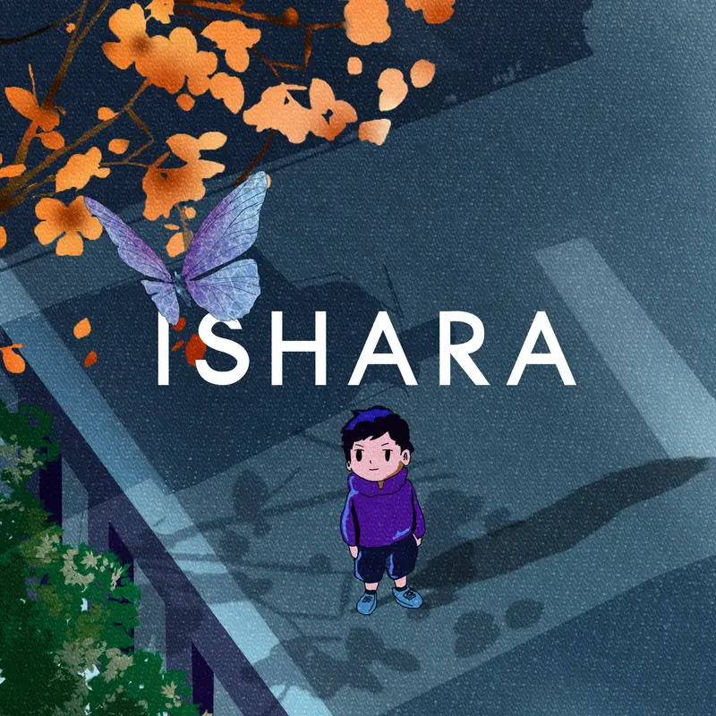 Boy With Butterfly On Street